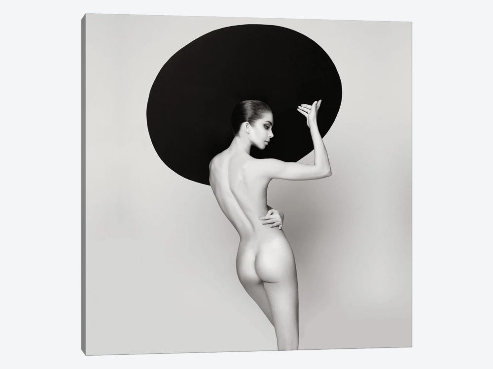 Nude Lady With Black Hat 1-piece Canvas Print