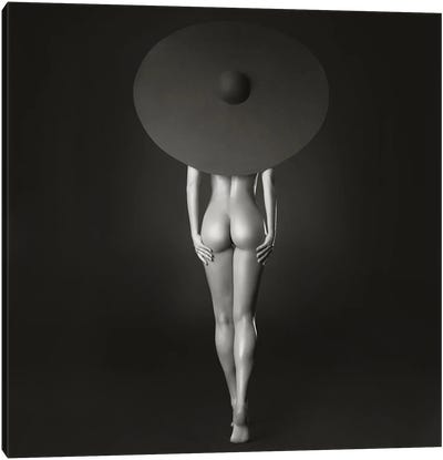 Nude Lady With Black Hat I Canvas Art Print