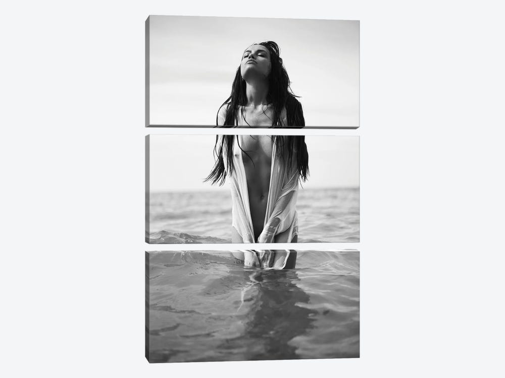 Lady On The Beach V by George Mayer 3-piece Canvas Art