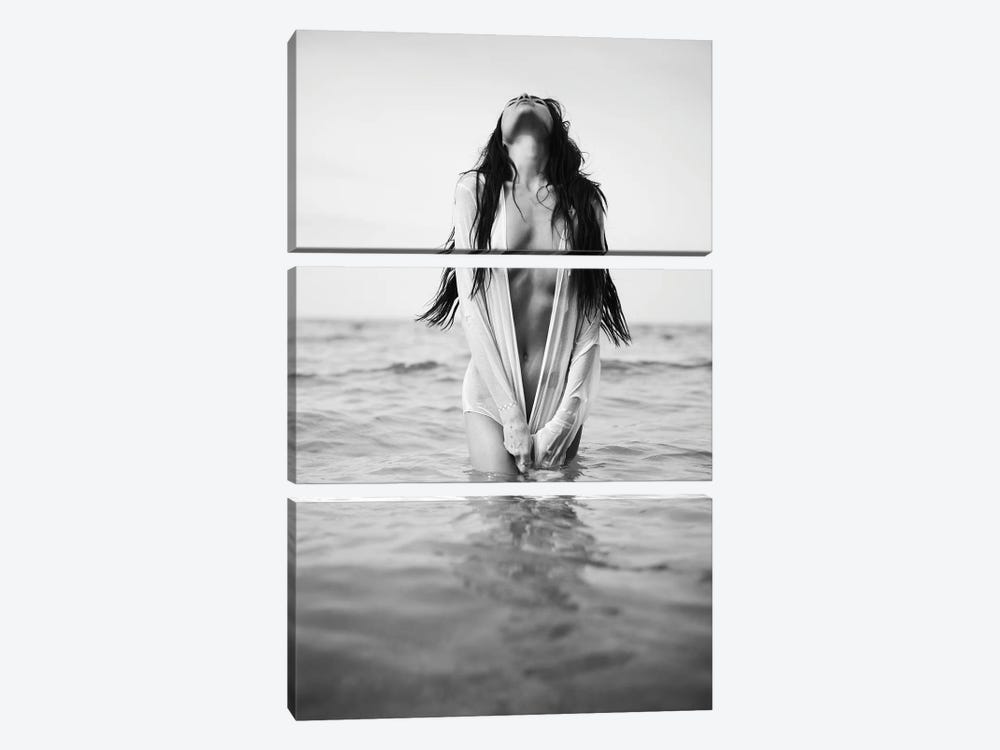 Lady On The Beach VI by George Mayer 3-piece Canvas Print