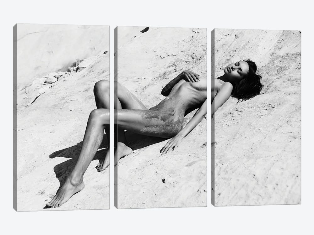 Lady On The Beach VII by George Mayer 3-piece Canvas Artwork