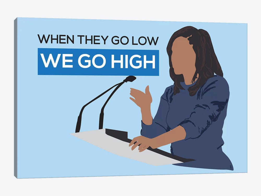 Michelle Obama - We Go High by GNODpop 1-piece Canvas Artwork