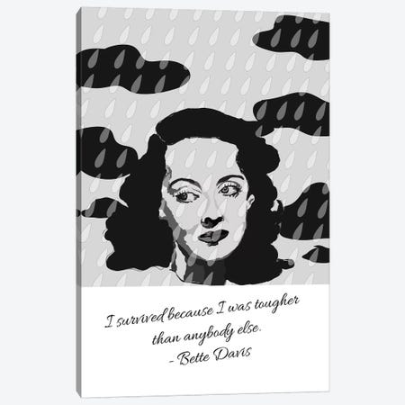 Bette Davis - I Survived Canvas Print #GND36} by GNODpop Canvas Art