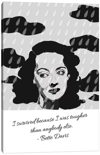 Bette Davis - I Survived Canvas Art Print - GNODpop