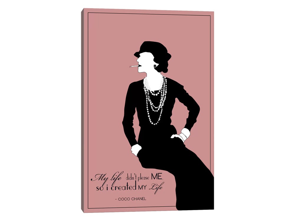 Coco Chanel In Rose Canvas Art Print by GNODpop
