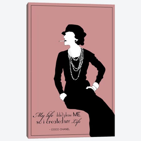 Coco Chanel In Rose Canvas Print #GND37} by GNODpop Canvas Wall Art
