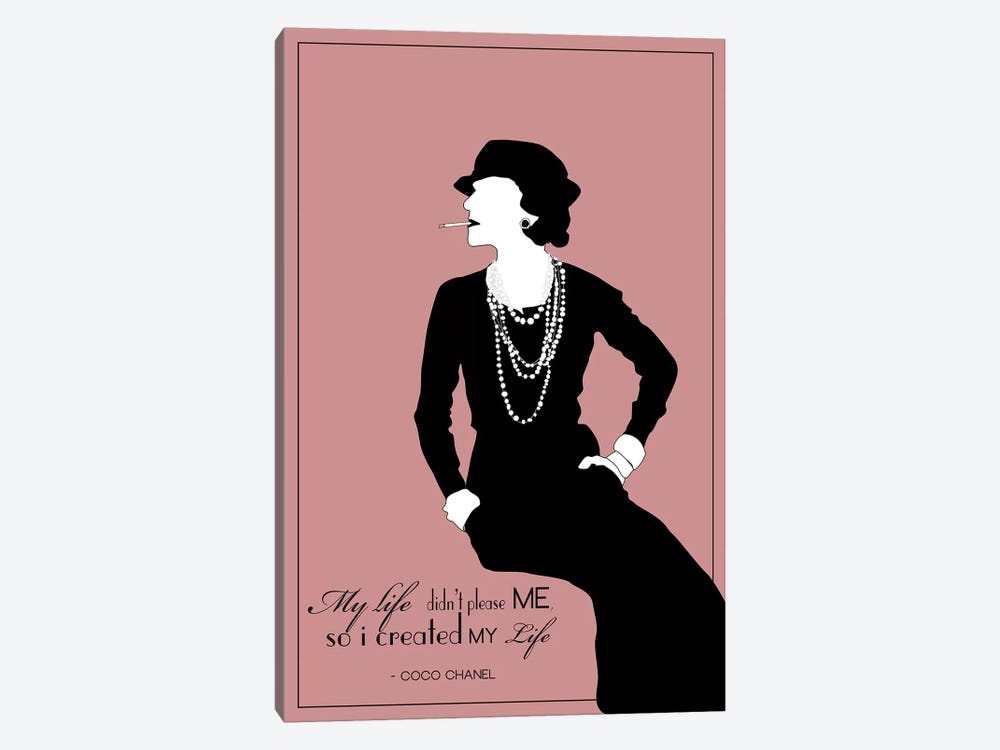 Coco Chanel In Rose by GNODpop 1-piece Canvas Print