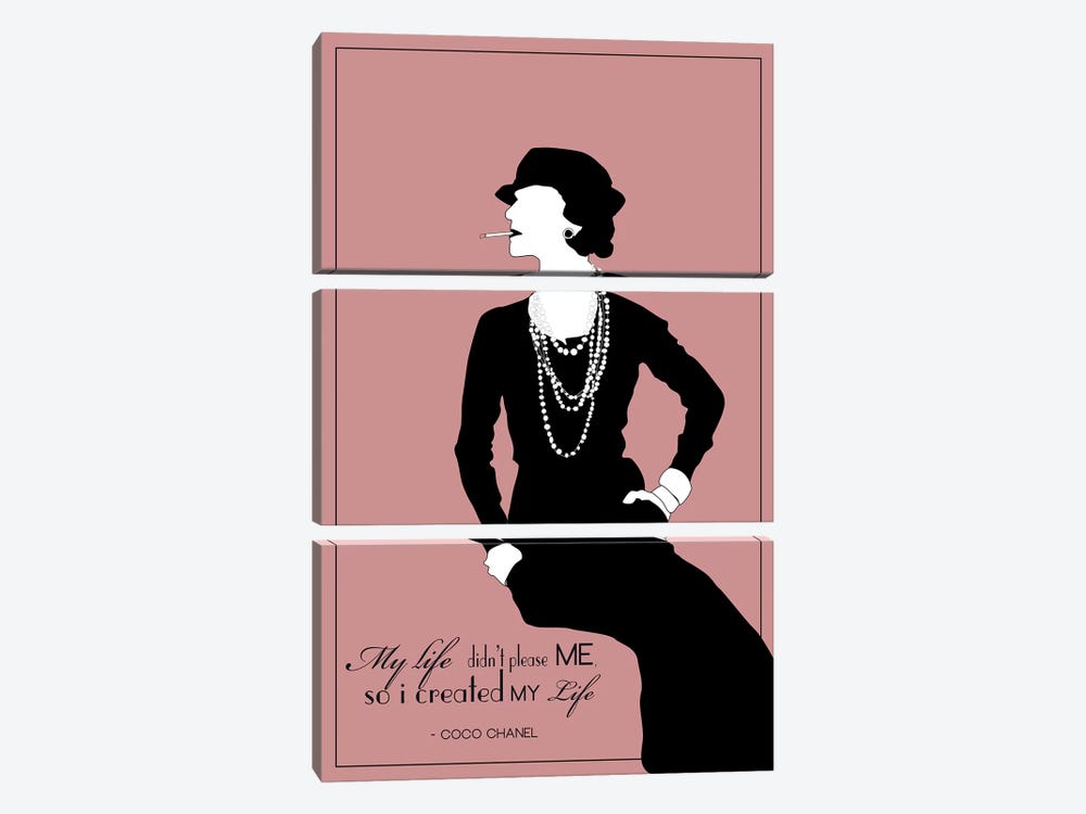 Coco Chanel In Rose by GNODpop 3-piece Art Print