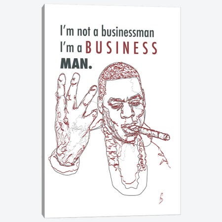 Jay-Z - Business Man Canvas Print #GND43} by GNODpop Canvas Wall Art
