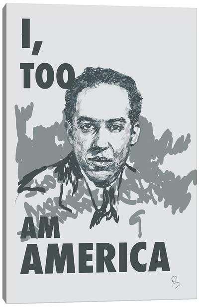 Langston Hughes - I Too Canvas Art Print - Literature Art