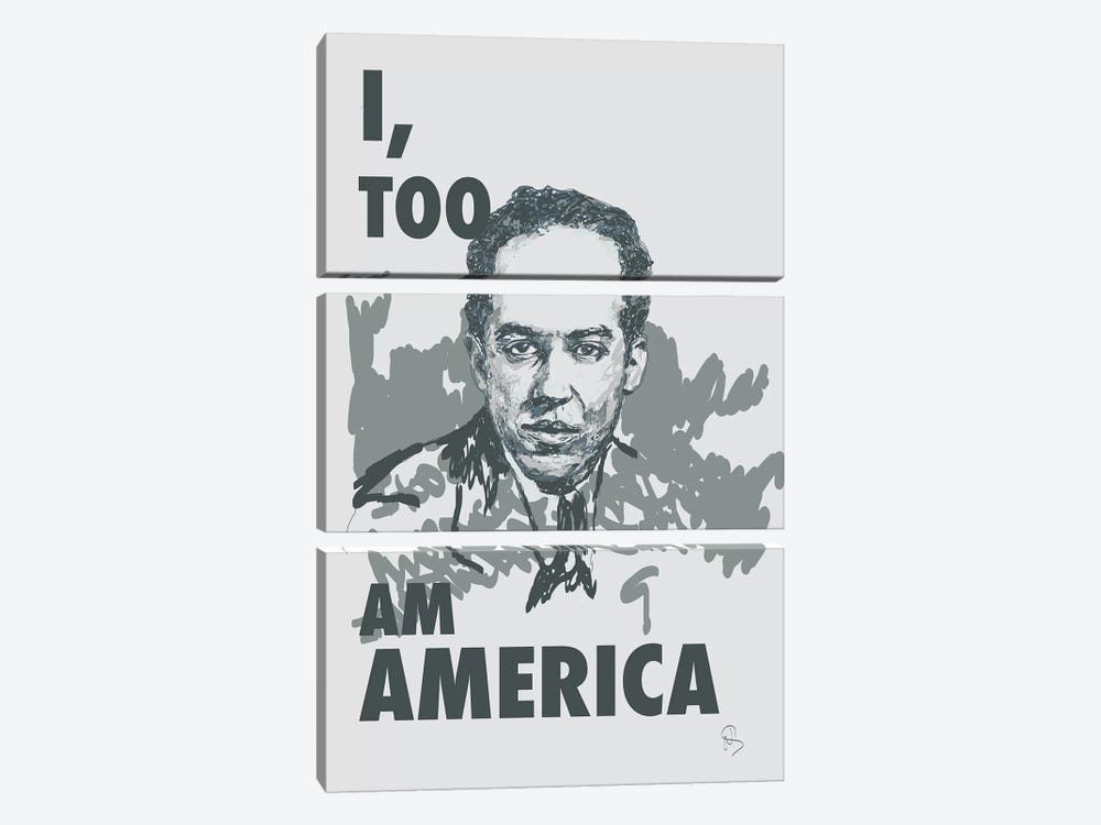 Langston Hughes - I Too by GNODpop 3-piece Canvas Wall Art