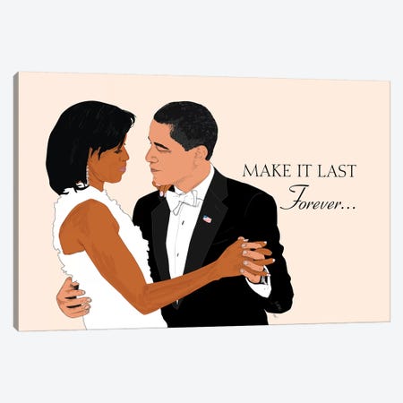 Obamas - Make It Last Forever Canvas Print #GND47} by GNODpop Canvas Print