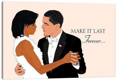 Obamas - Make It Last Forever Canvas Art Print - Black History Month