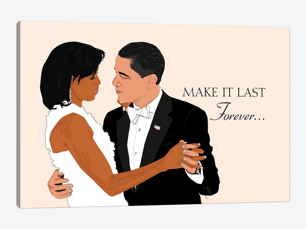 Obamas - Make It Last Forever by GNODpop 1-piece Canvas Wall Art