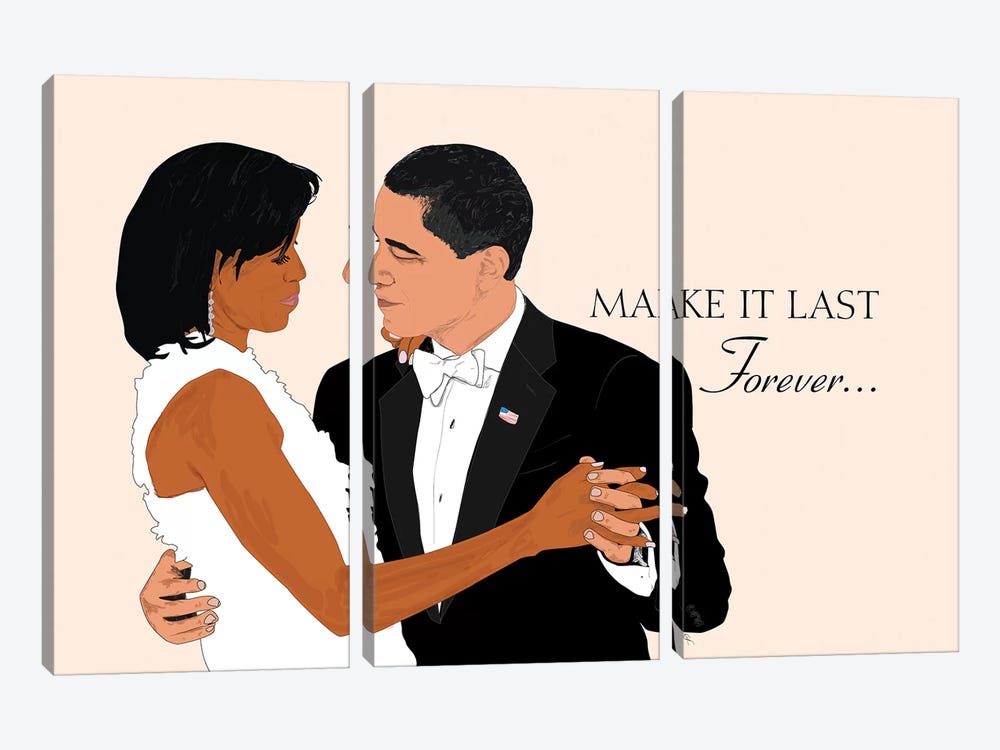 Obamas - Make It Last Forever by GNODpop 3-piece Canvas Art