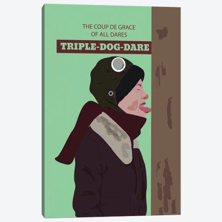 Triple Dog Dare Canvas Print #GND49} by GNODpop Canvas Wall Art