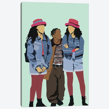 Sister Sister Canvas Print #GND55} by GNODpop Canvas Artwork