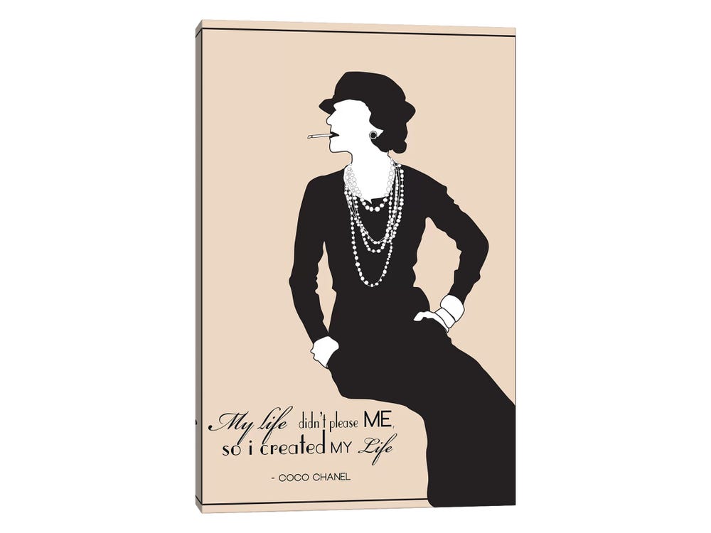 Coco Chanel Fashion Minimal Unframed Wall Art Print/Poster - Bed