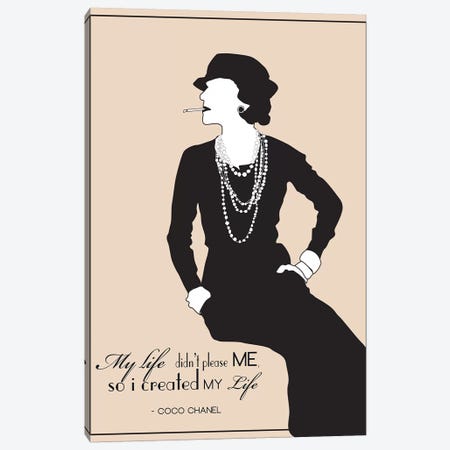 Coco Chanel Canvas Print #GND8} by GNODpop Canvas Art