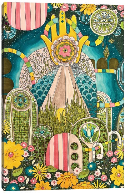 In The Garden Where We All Hold The Truth Canvas Art Print - Psychedelic & Trippy Art