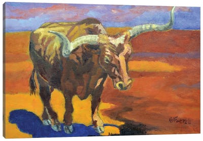 Lone Longhorn Canvas Art Print - The New West Movement