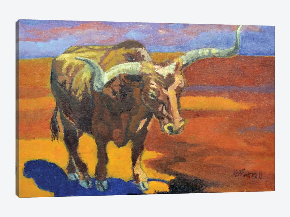 Lone Longhorn by Gen Farrell 1-piece Canvas Art