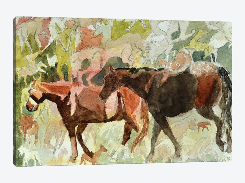 The Horses Instinct by Gen Farrell 1-piece Canvas Art Print