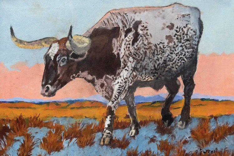 Twilight Longhorn by Gen Farrell wall art