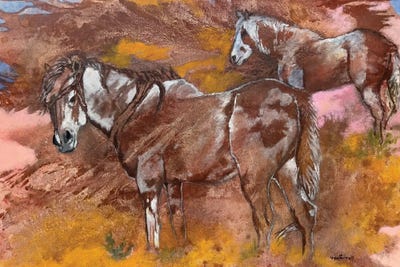 Wind, Dust, And Wild Horses by Gen Farrell multi panel art