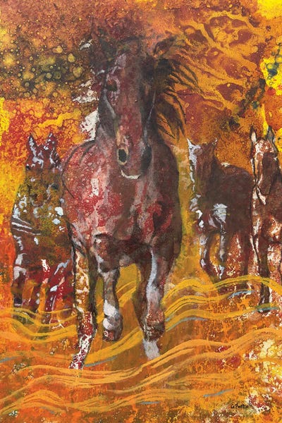Sandstorm Horses by Gen Farrell multi panel art