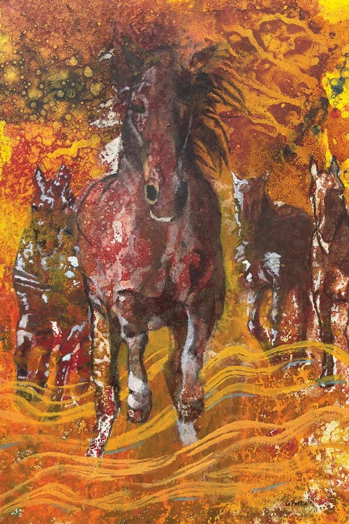 Sandstorm Horses by Gen Farrell wall art