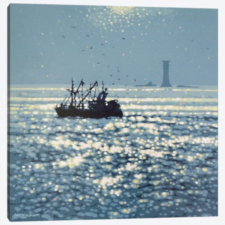 Passing The Lighthouse Canvas Print #GNH11} by Gordon Hunt Art Print