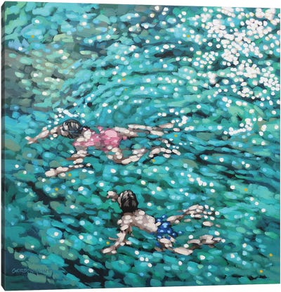 Just Swim Canvas Art Print - Swimming Art