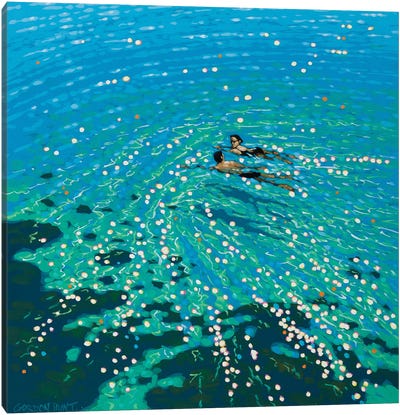 Chit Chat Swim Canvas Art Print - Gordon Hunt