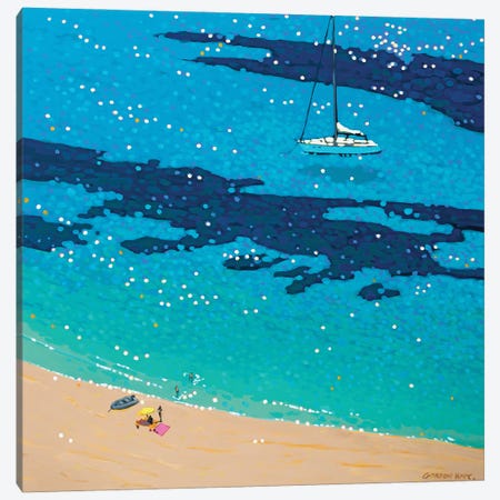 Picnic On The Beach Canvas Print #GNH27} by Gordon Hunt Art Print