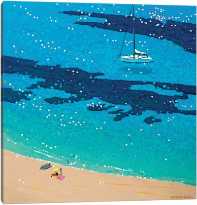 Picnic On The Beach Canvas Art Print - Gordon Hunt