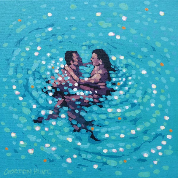 Romantic Bedroom (Couples): Turquoise Swirl by Gordon Hunt