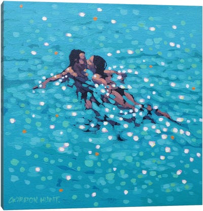 Turquoise Kiss Canvas Art Print - Swimming Art