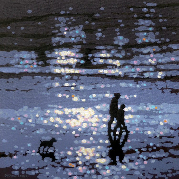 Mother-Son Moments - Evening Dog Walk by Gordon Hunt wall art