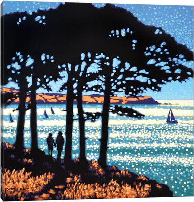 Coast Path Sunshine Canvas Art Print - Gordon Hunt