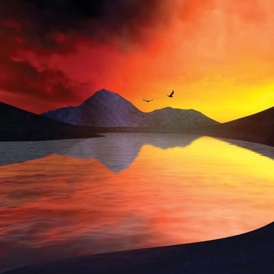 Digital Landscape II by Marco Gonzalez framed wall art