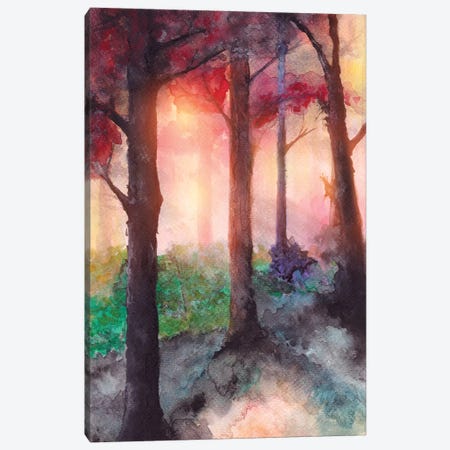 Marco Gonzalez Paintings Canvas Art Prints - Watercolor Trees III ( Floral & Botanical > Trees art) - 18x18 in