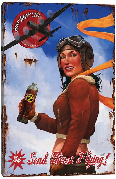Send Thirst Flying Canvas Art Print - Witty Humor Art