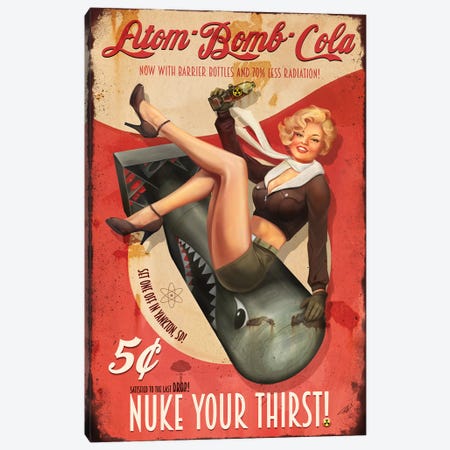 Atom Bomb Cola Canvas Print #GOA2} by Steve Goad Canvas Art