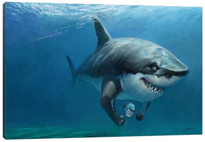 Let's Eat Canvas Art Print - Shark Art