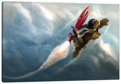 Outrunning The Clouds Canvas Art Print - Steve Goad
