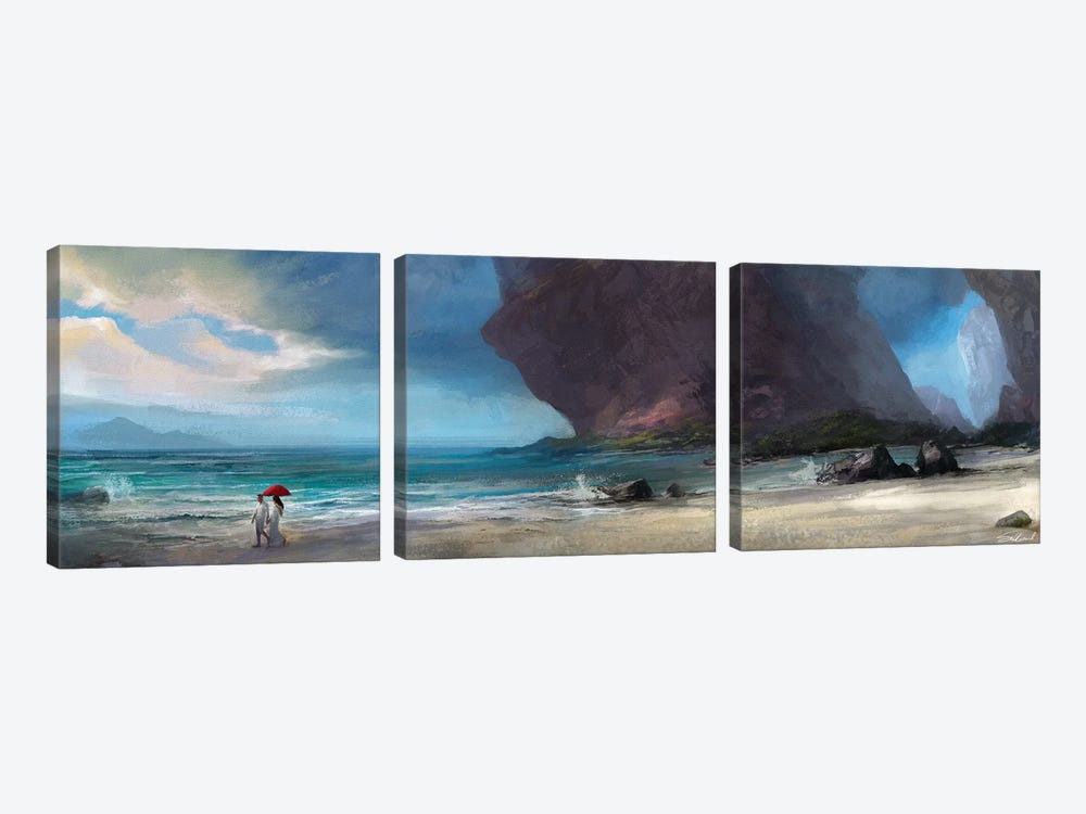 Walk On The Beach by Steve Goad 3-piece Canvas Art Print