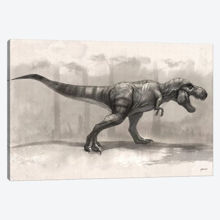 T-Rex Drawing Canvas Print #GOA54} by Steve Goad Canvas Wall Art