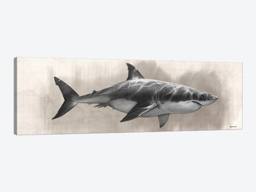 Great White Shark Canvas Print Framed Animal Wall Art Picture 