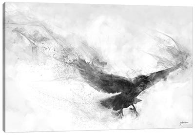 Raven's Flight Canvas Art Print - Edgy Bedroom Art